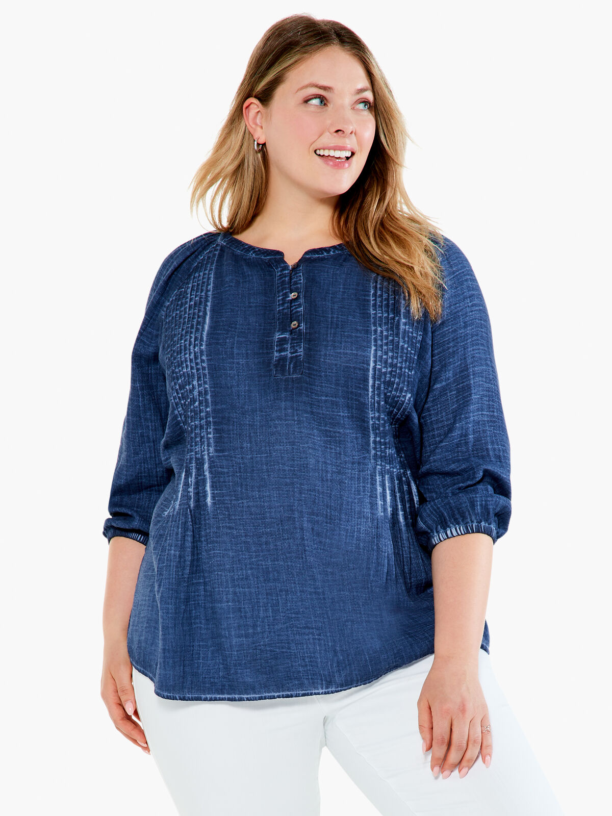 Double Gauze Tucked Blouse