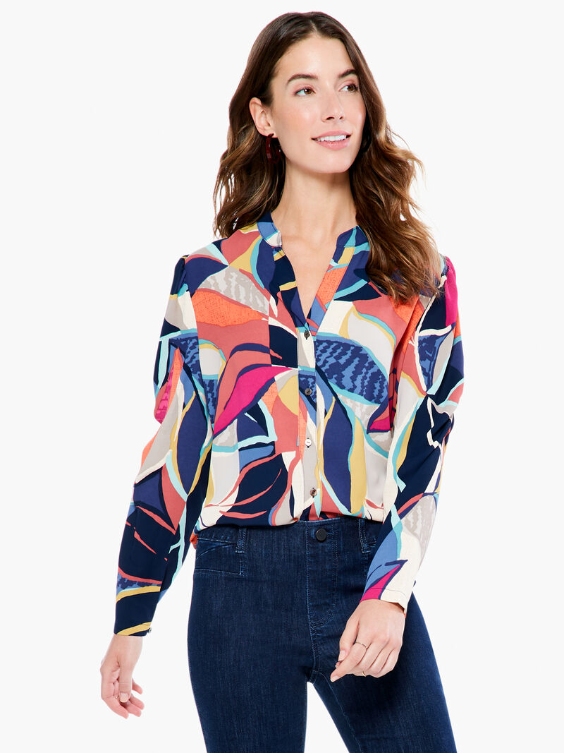 Woman Wears Jigsaw Leaf Top image number 0