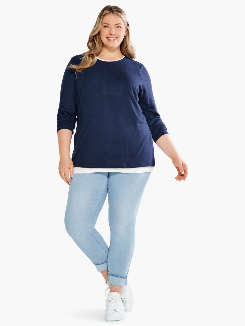 Woman Wears NZT Sweet Dreams Long Sleeve Double Layer Tee image number 3