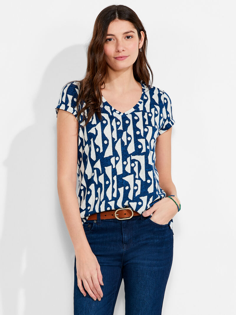 Woman Wears NZT High Seas Short Sleeve V Tee image number 0