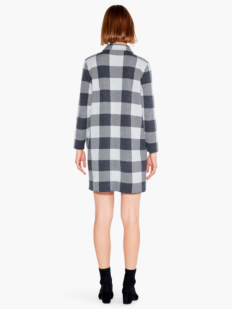 Woman Wears Plaid Knit Dress image number 3