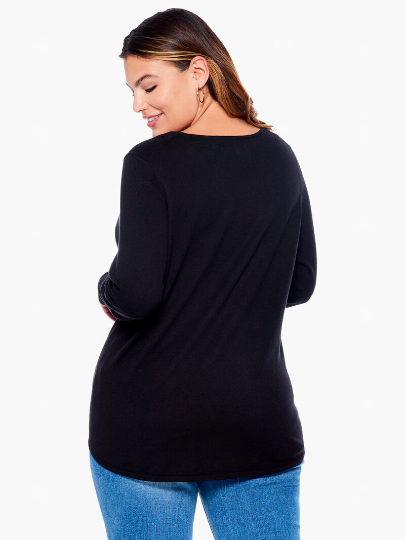 Woman Wears Vital V Neck Sweater image number 2