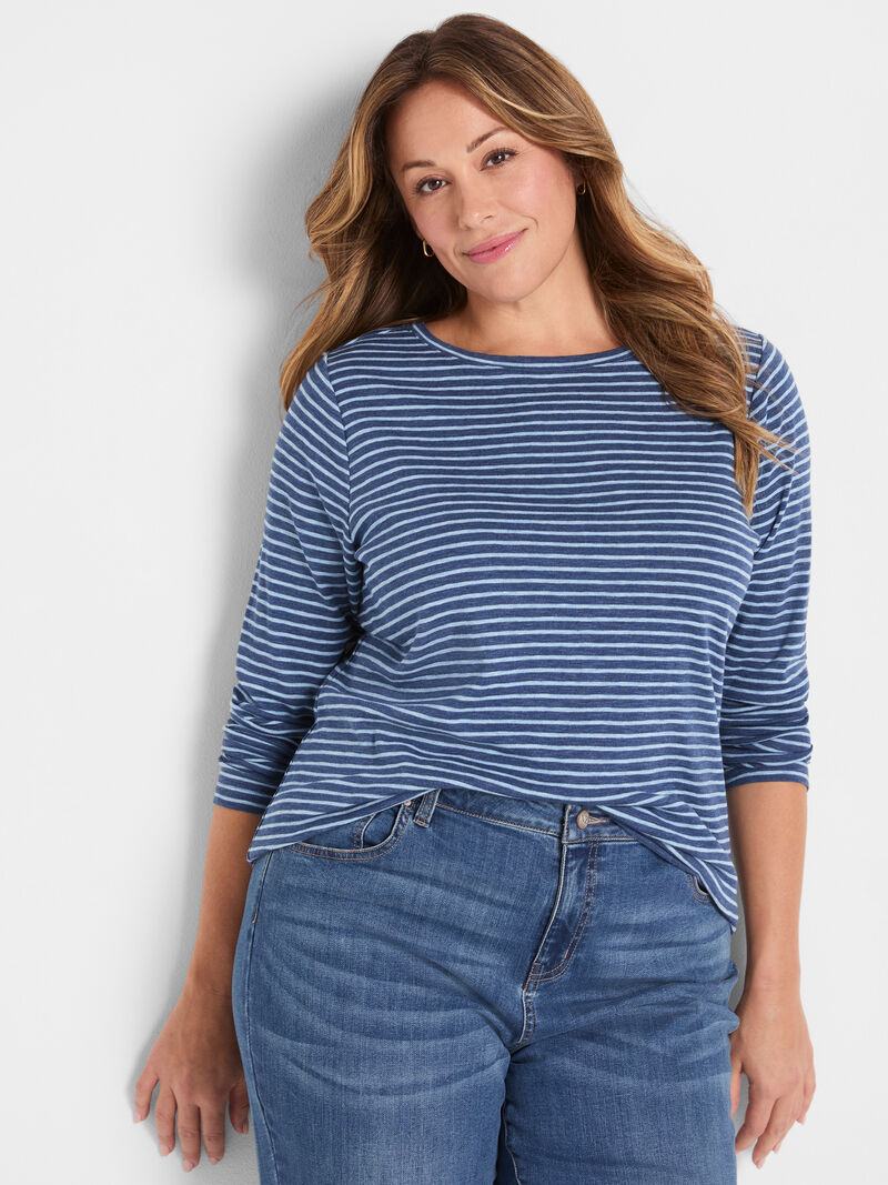 NZT Long Sleeve Stripe Boat Tee
