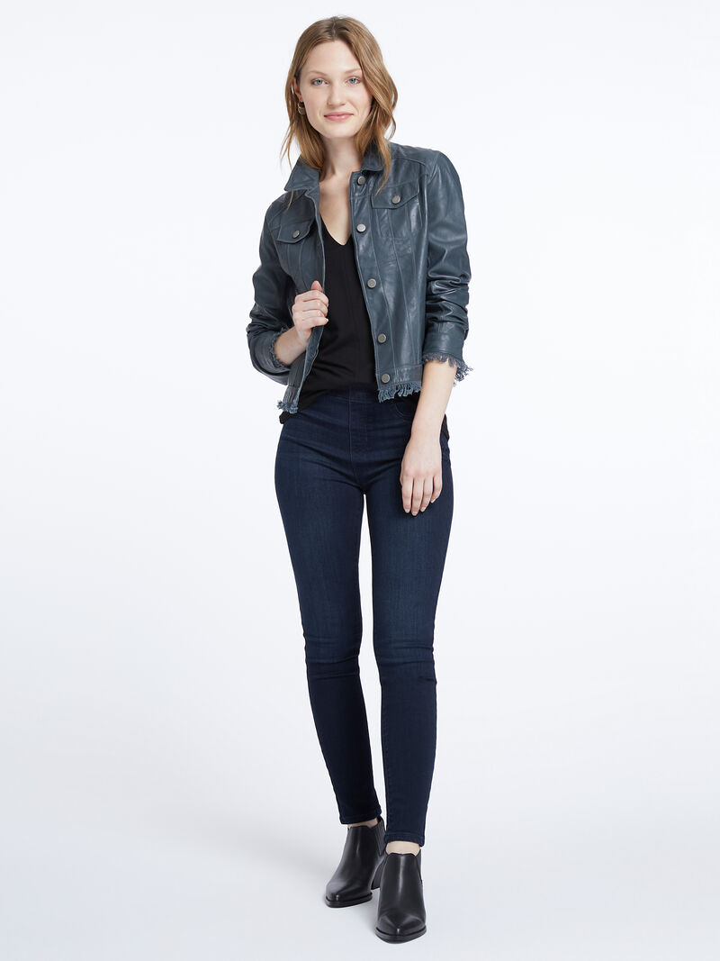 Woman Wears Jakett Washable Leather Jacket image number 3