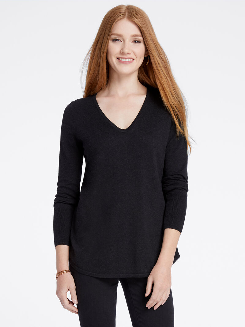 Woman Wears Vital V Neck Sweater image number 0