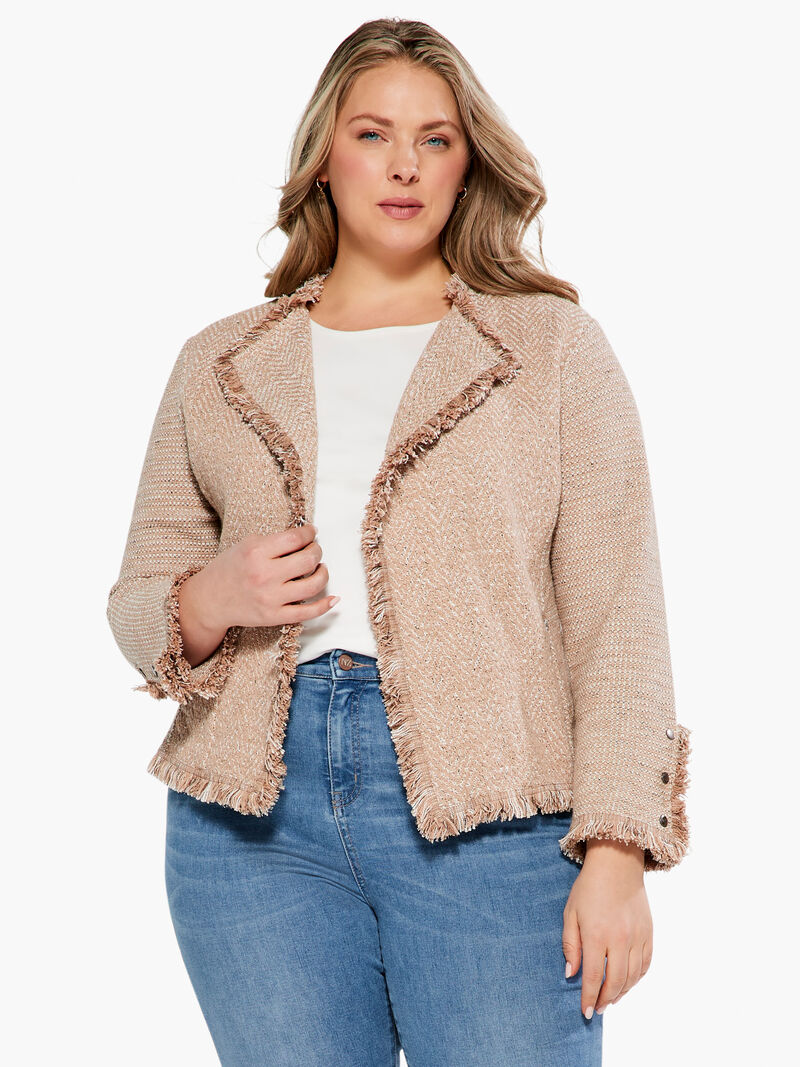 Fringe Mix Knit Jacket