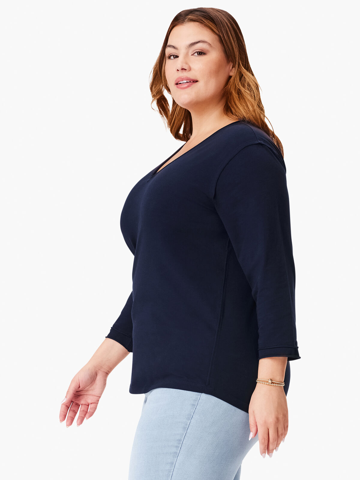 NZT 3/4 Sleeve Roll V Tee