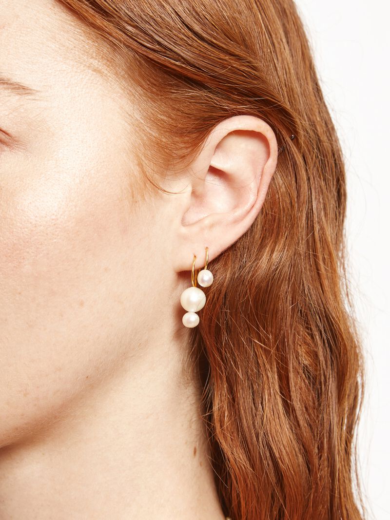 Woman Wears Chan Luu - Double Pearl Earring image number 0