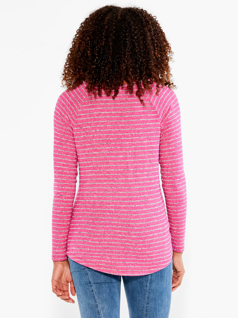 Woman Wears NZT Sweet Dreams Long Sleeve Striped Tee image number 2
