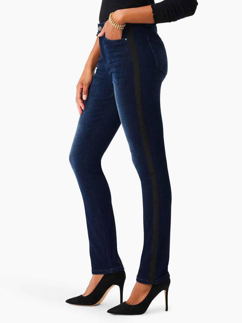 Woman Wears NZ Denim 31" Mid Rise Slim Tuxedo Jean image number 2