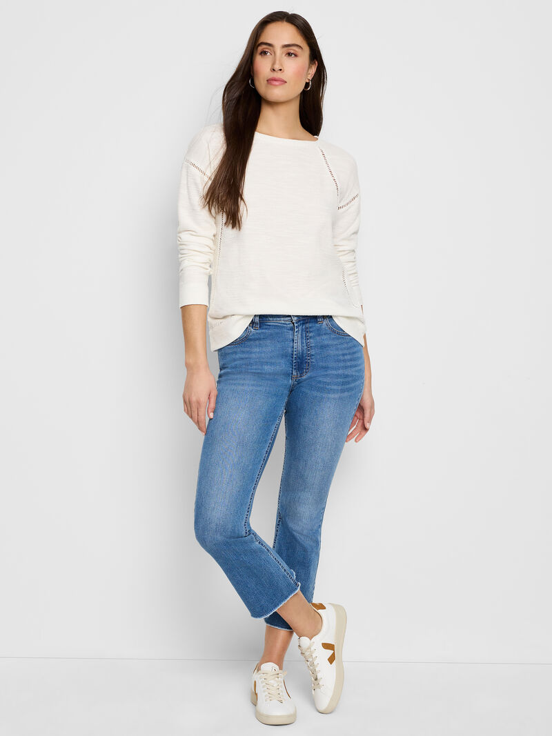 Woman Wears Seamed Texture Top image number 1