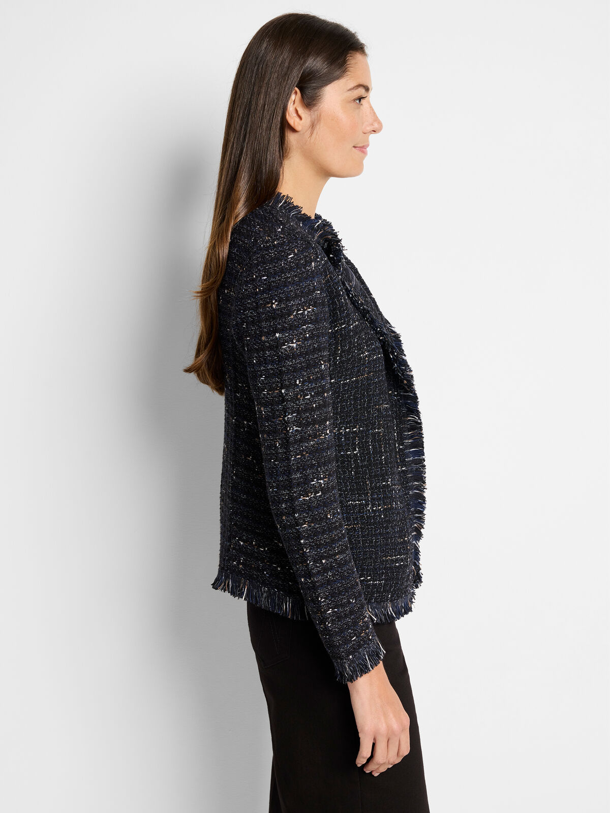 Nightfall Fringe Mix Knit Jacket