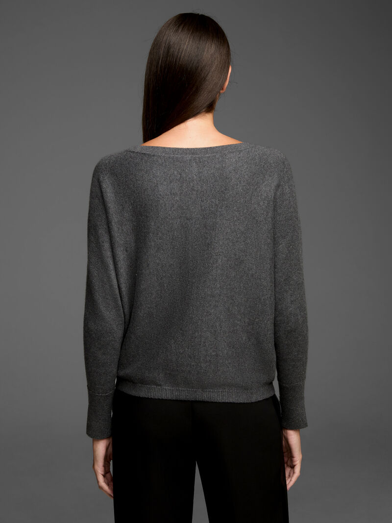 Woman Wears Gold Label Cotton Cashmere Silk Blend Sequin Sweater image number 3