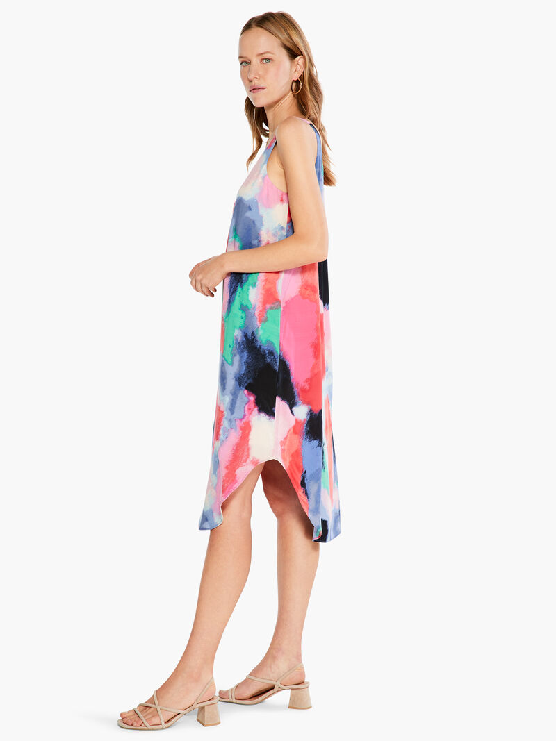 Woman Wears Abstract Art Dress image number 2