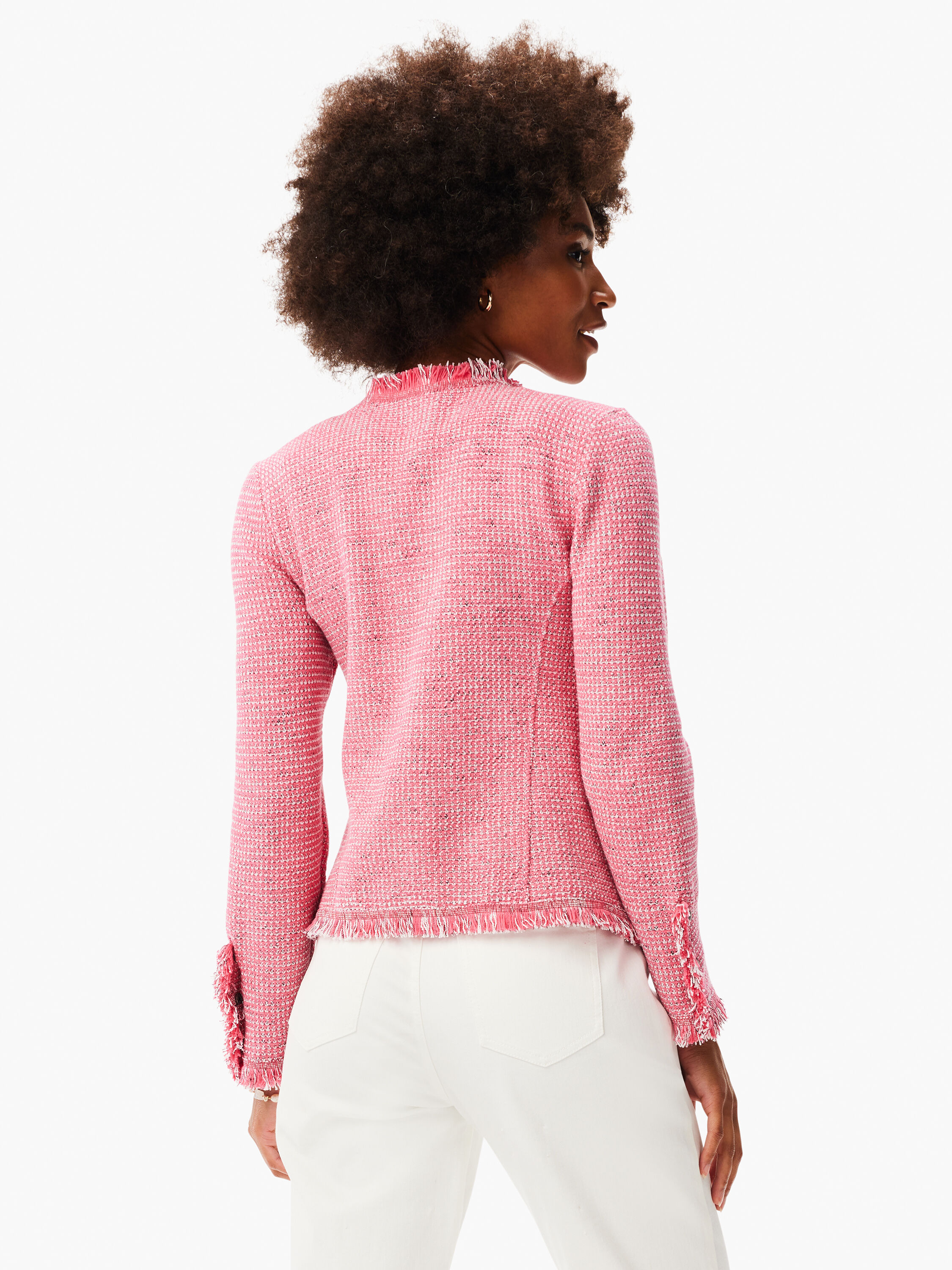 Pink sweater blazer shop