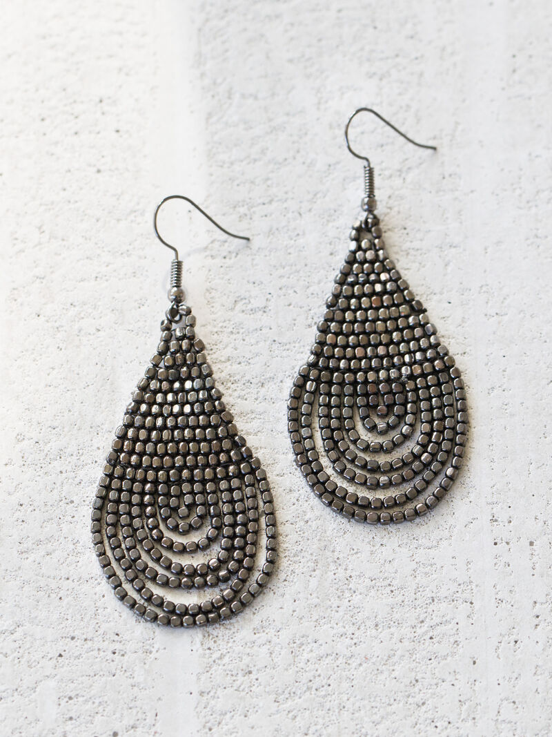 Woman Wears Beaded Chandelier Earring image number 0