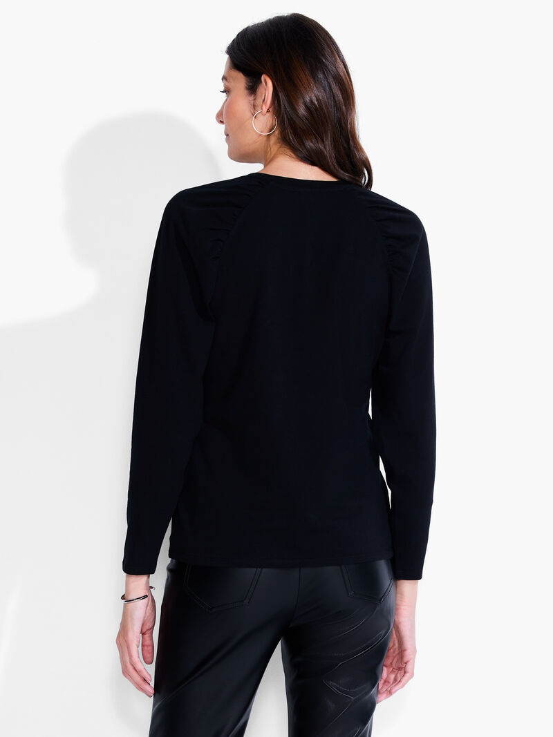 Woman Wears NZT Long Sleeve Puff Shoulder Crew Neck image number 2