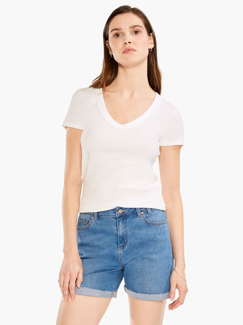 Perfect Knit Rib Short Sleeve V Tee