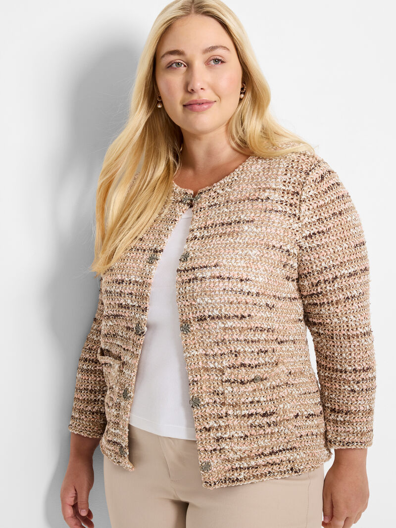 Tonal Mix Knit Jacket