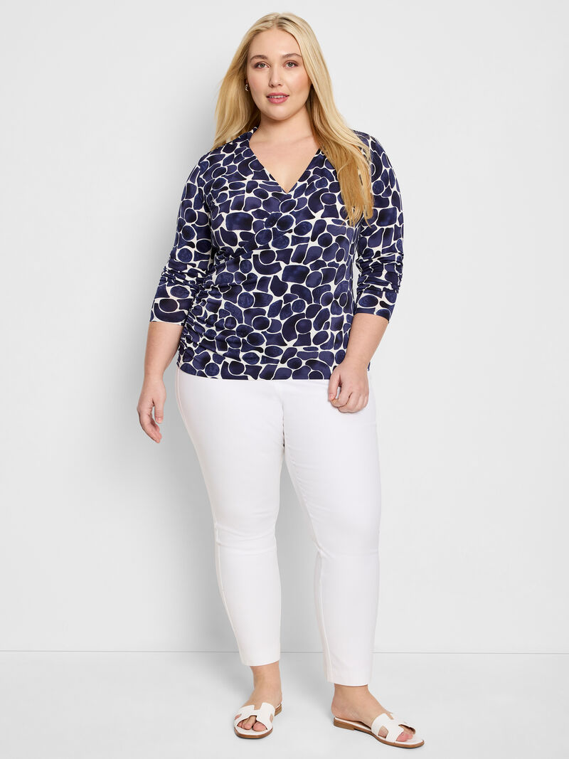 Geo Pebble Knit Wrap Top
