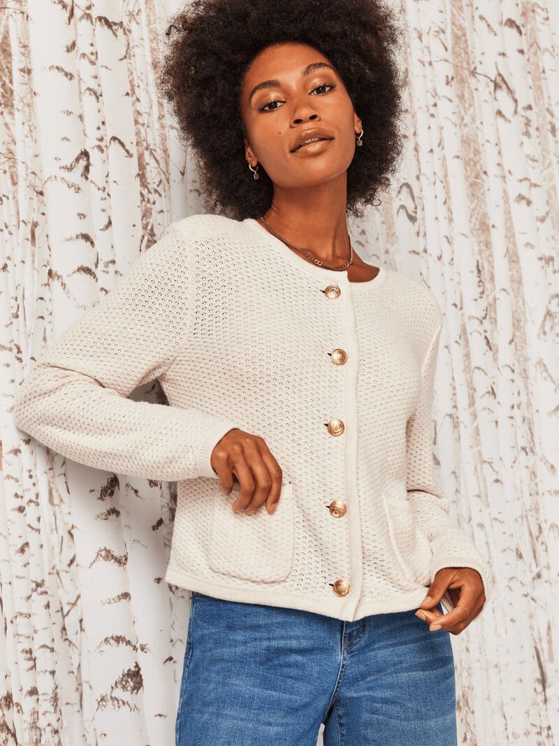 Gilded Texture Sweater Jacket