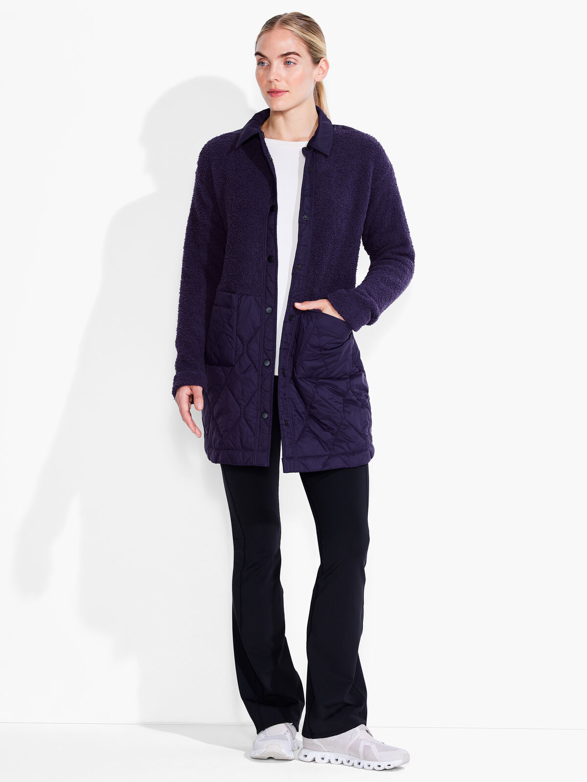 Quilted Mix Media Coat