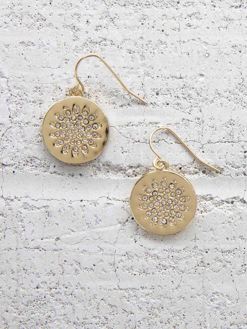 Woman Wears Marlyn Schiff Starburst Disc Earring image number 0