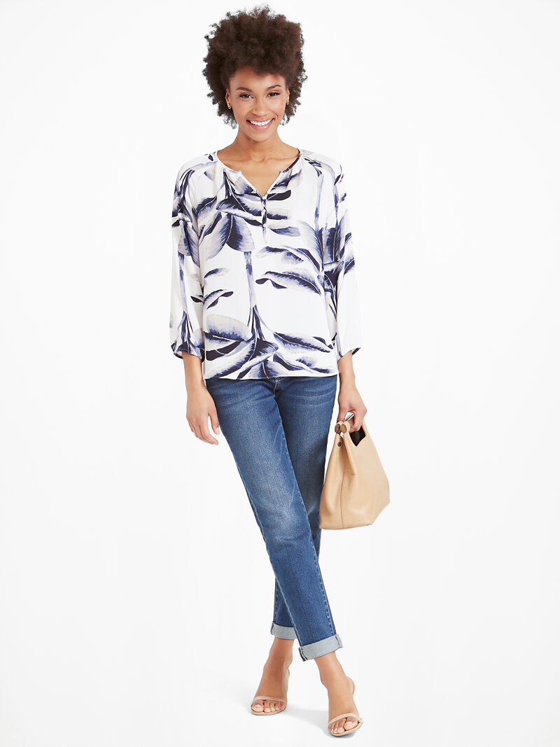 
                    Botanical Leaf Blouse