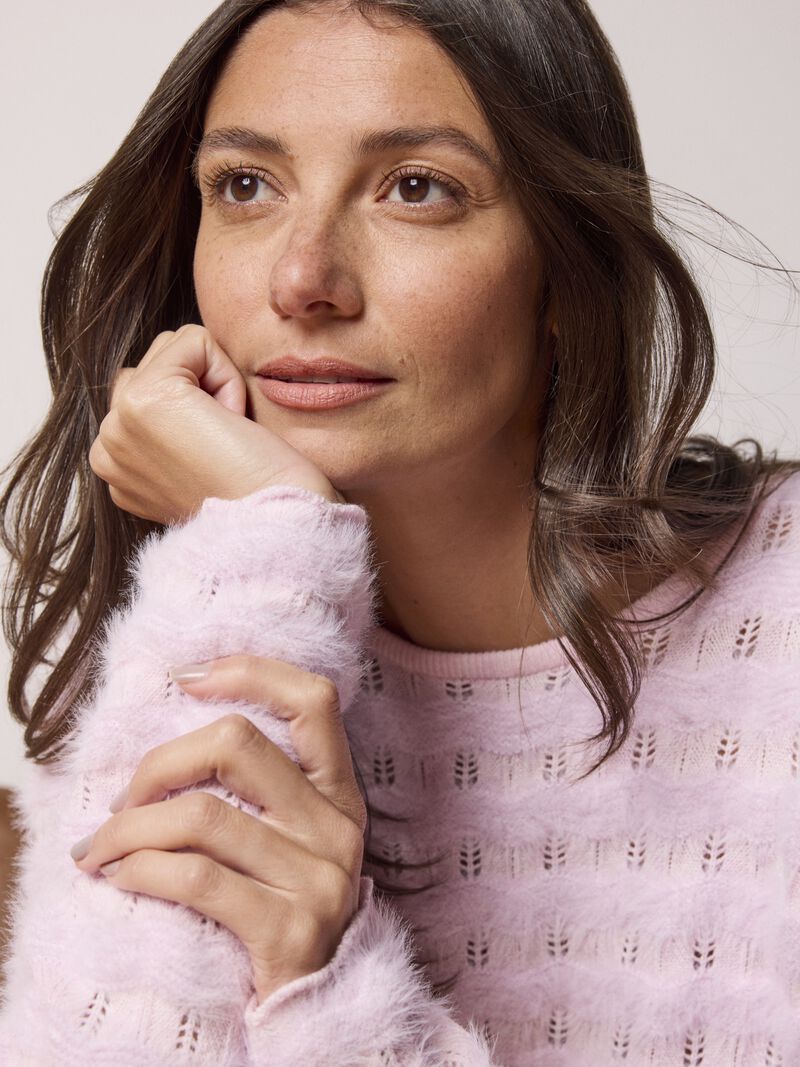 Woman Wears Cozy Waves Sweater image number 0