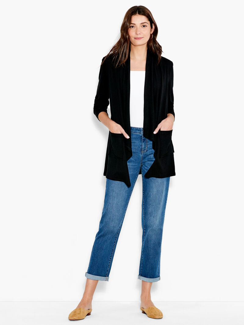 Woman Wears NZT Long Sleeve Drape Cardigan image number 3
