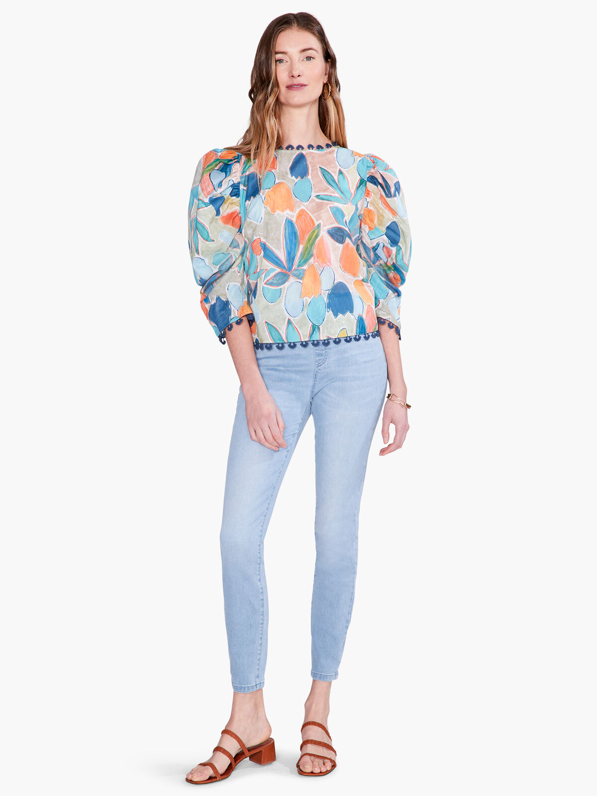Citrus Grove Puff Sleeve Top