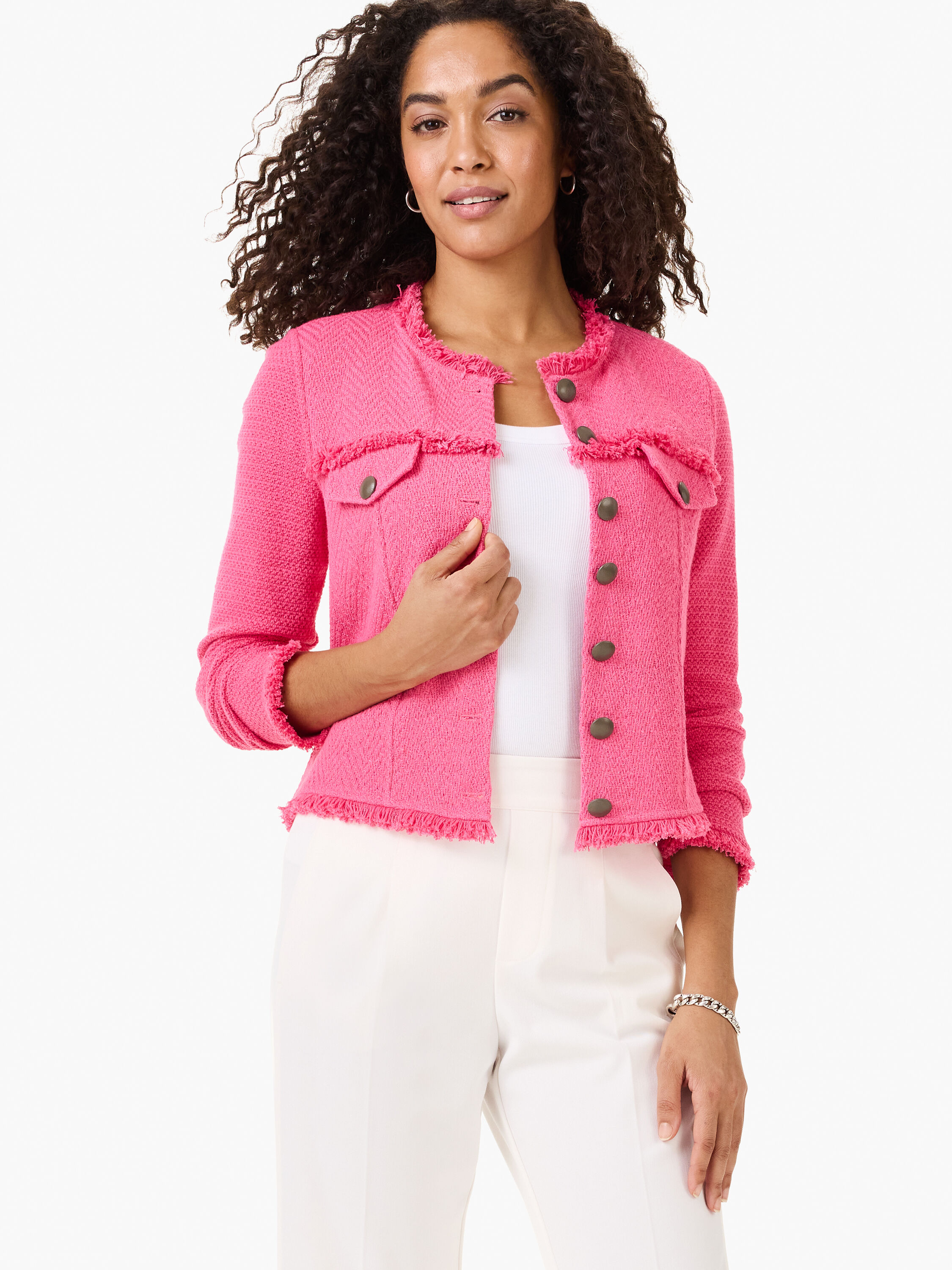 Utility Fringe Mix Knit Jacket Utility Fringe Mix Knit Jacket