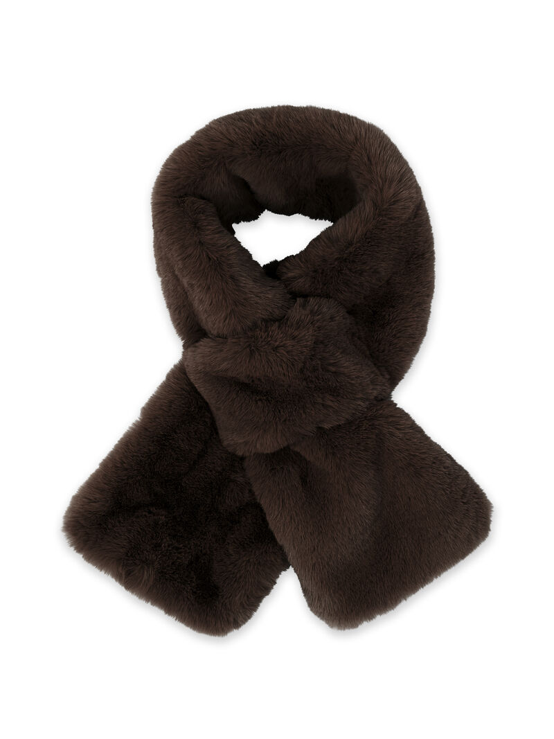 Woman Wears Amato - Big Short Hair Faux Fur Scarf image number 0