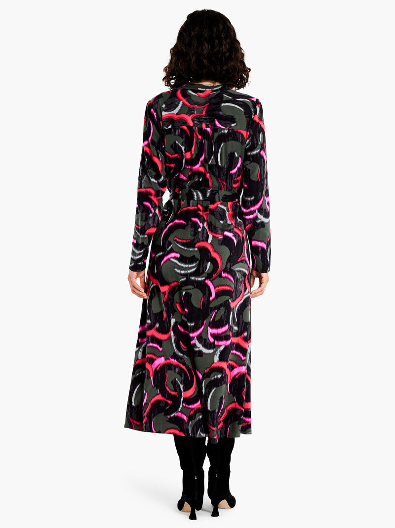 Woman Wears Neon Doodle Live In Dress image number 2