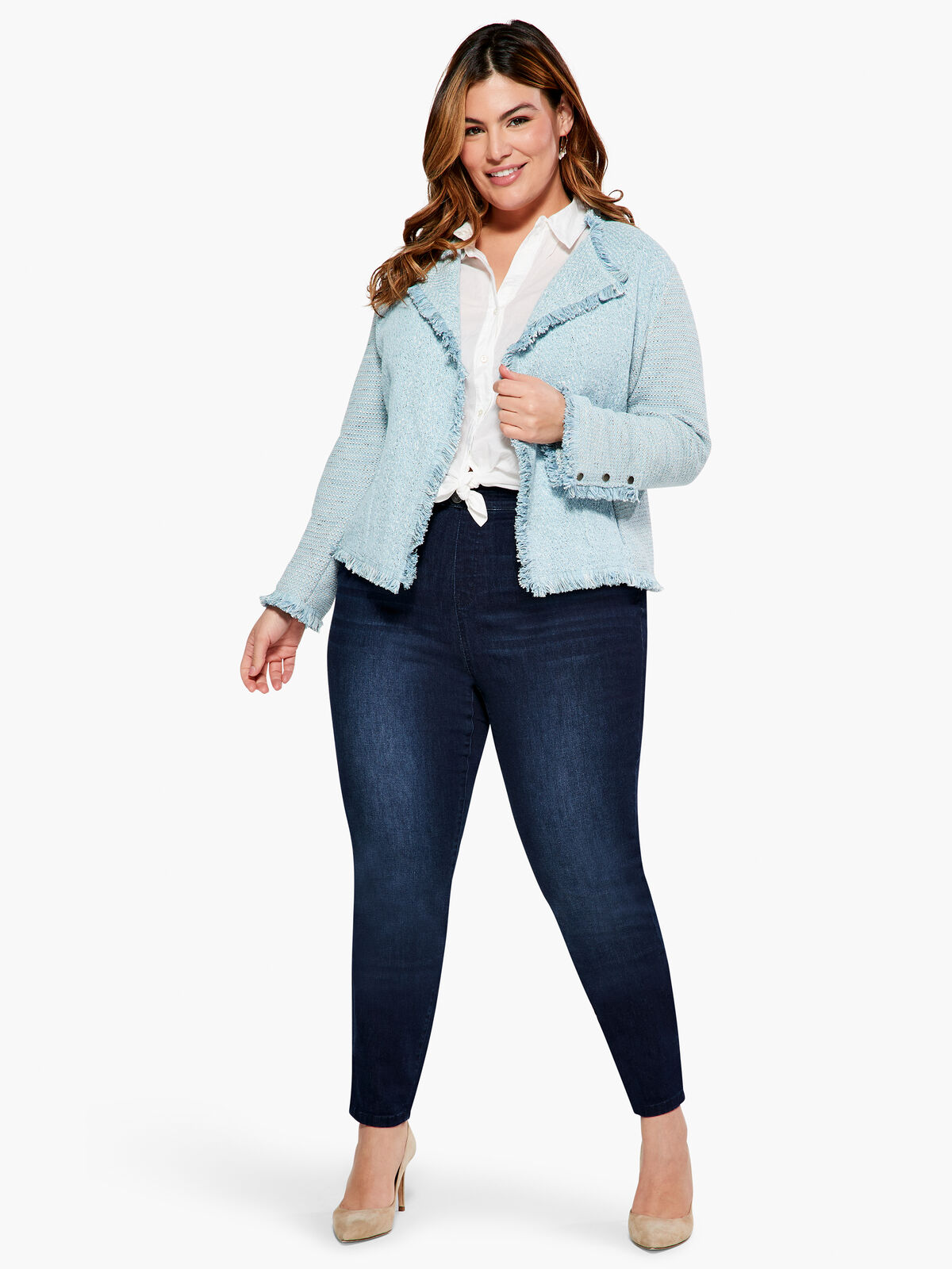 Fringe Mix Knit Jacket