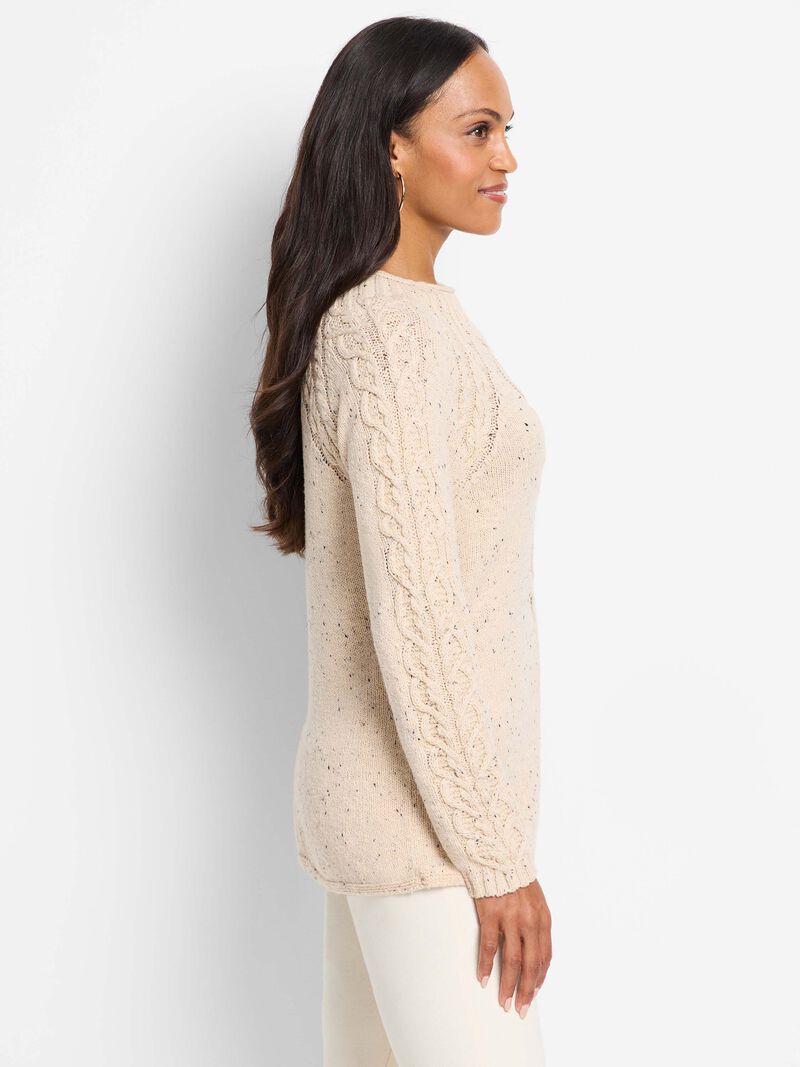 Woman Wears Femme Cable Sweater image number 2