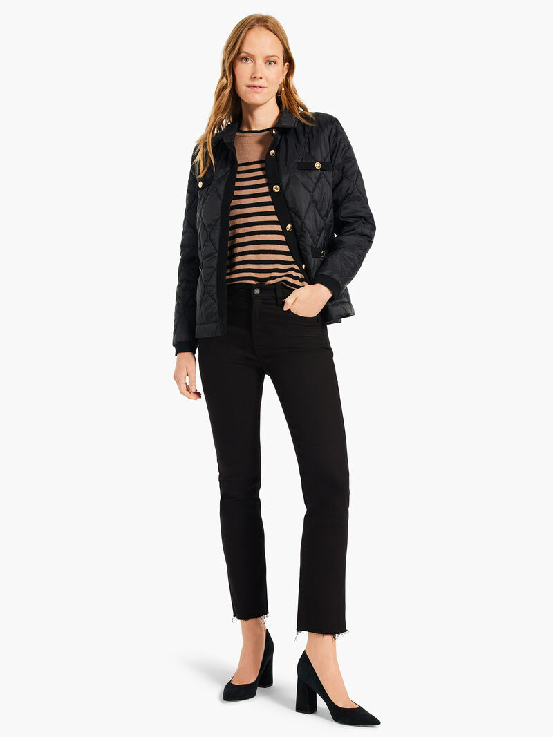 Woman Wears Knit Trim Puffer Jacket image number 3