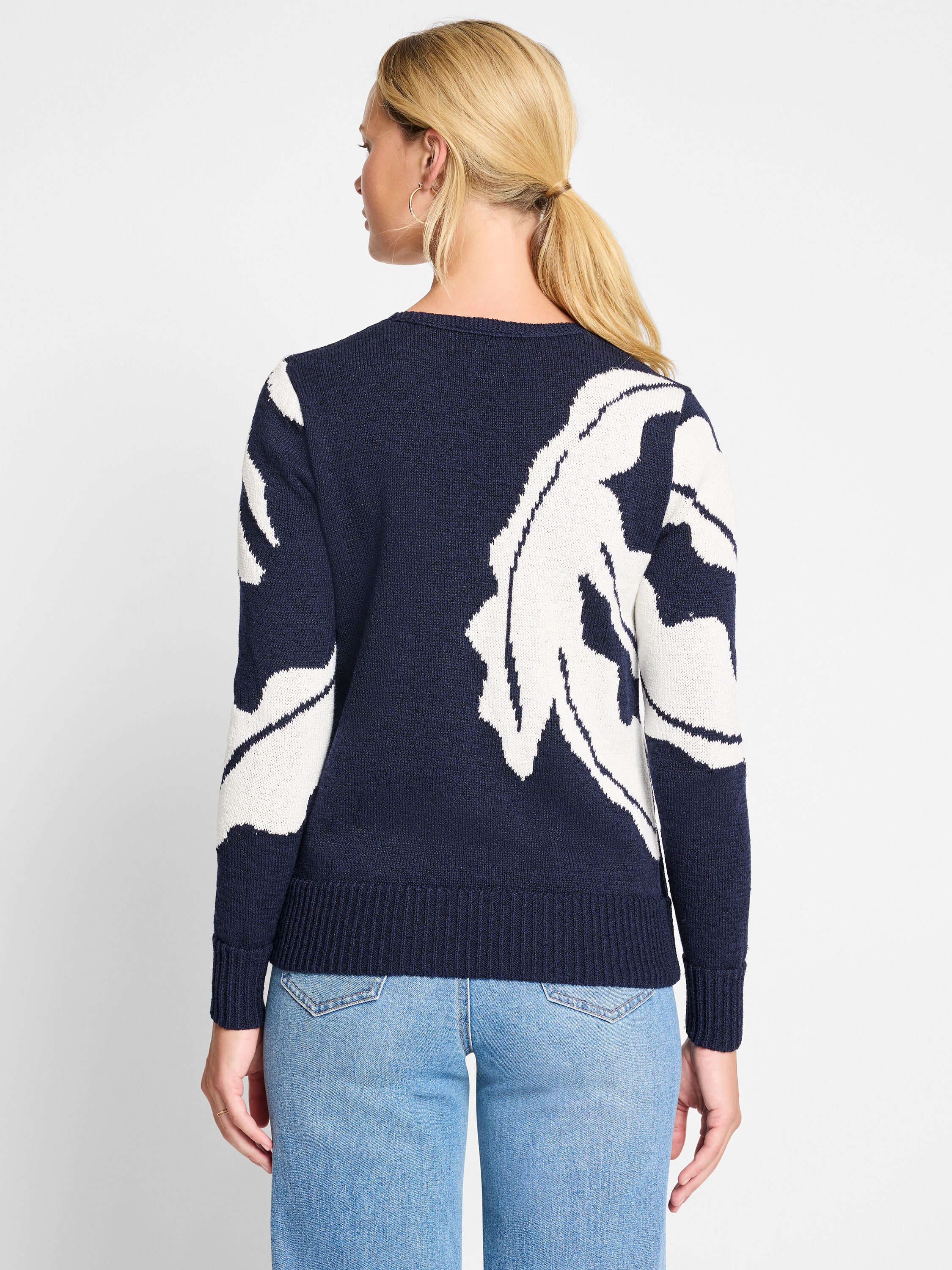 (取寄) ニックゾー レディース シャドー リーフ セーター NIC+ZOE women Shadow Reef Sweater Indigo Multi Shadow Reef Sweater | NIC+ZOE