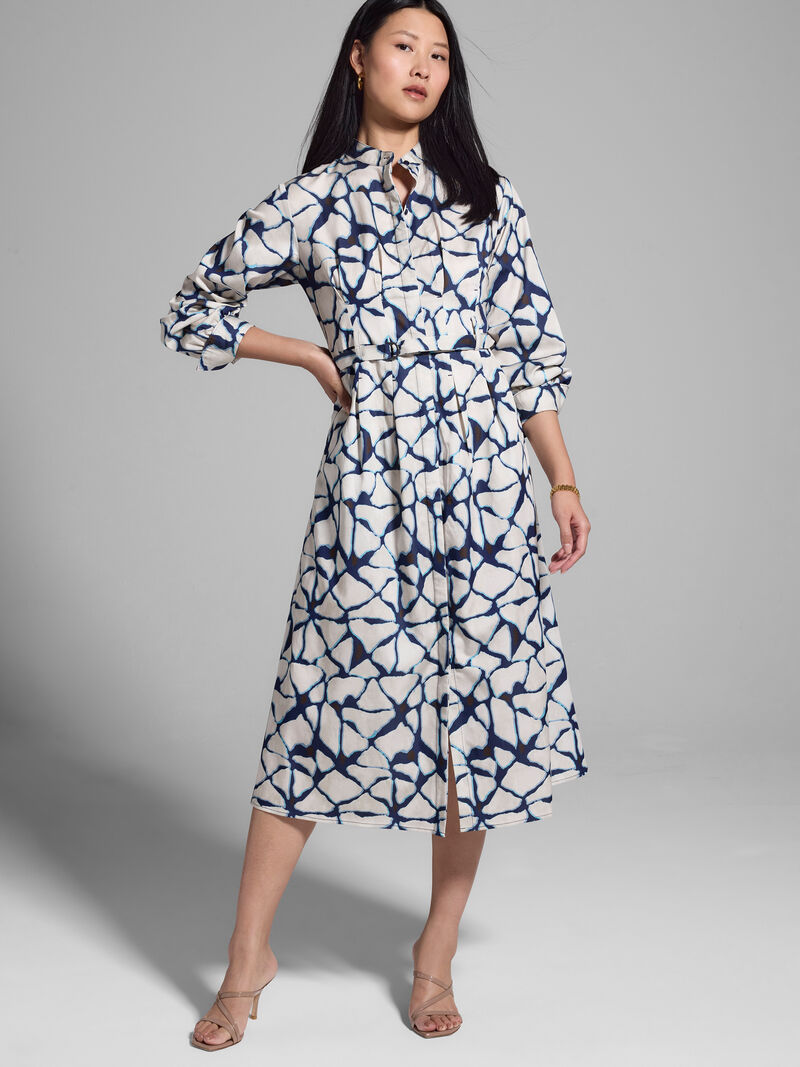 Fractured Lines Shirt Dress