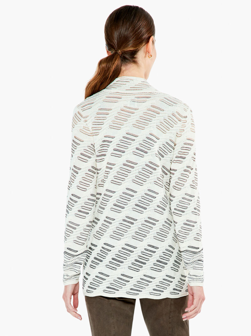 Woman Wears Draped Ombre Cardigan image number 2