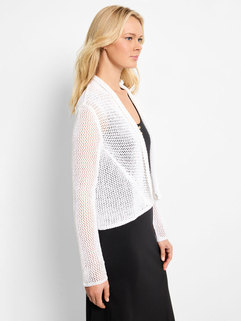 Woman Wears Mesh Cocoon Cardigan image number 2