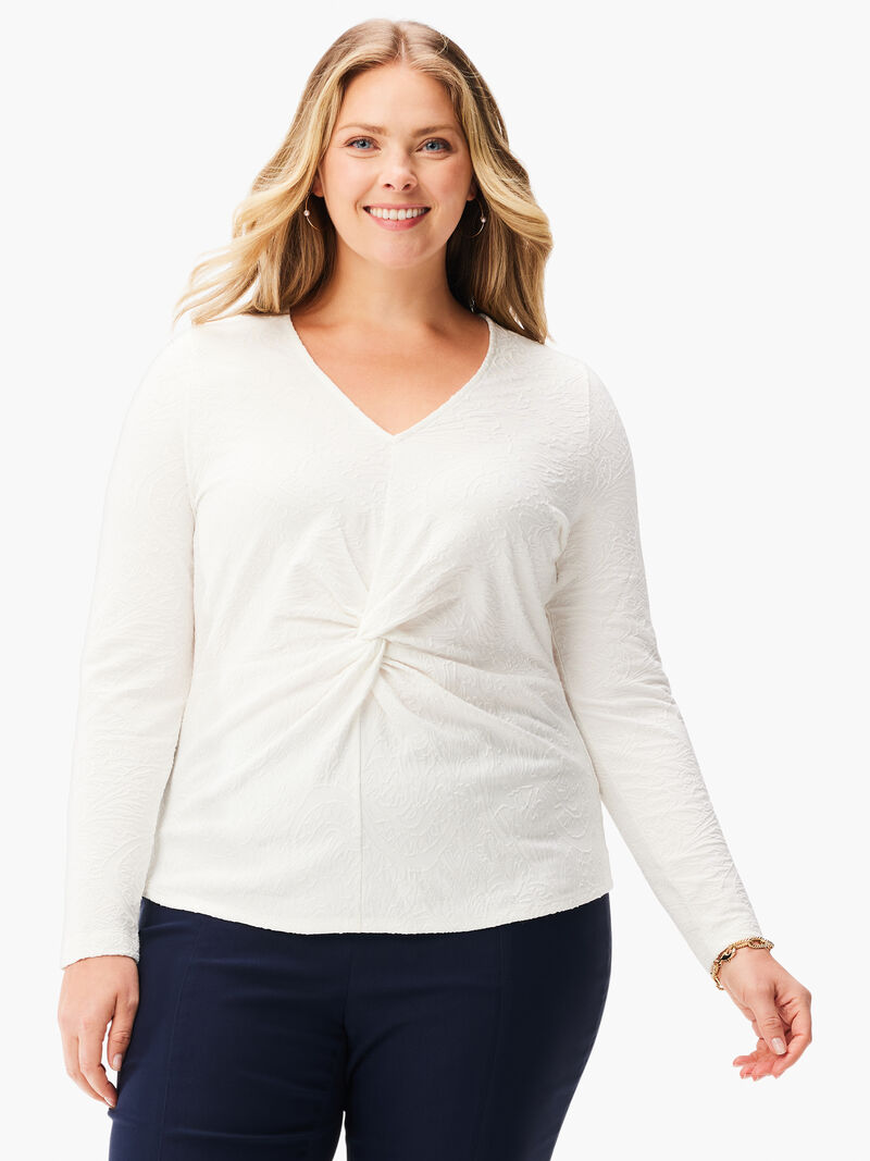 Twist Front Lace Knit Top