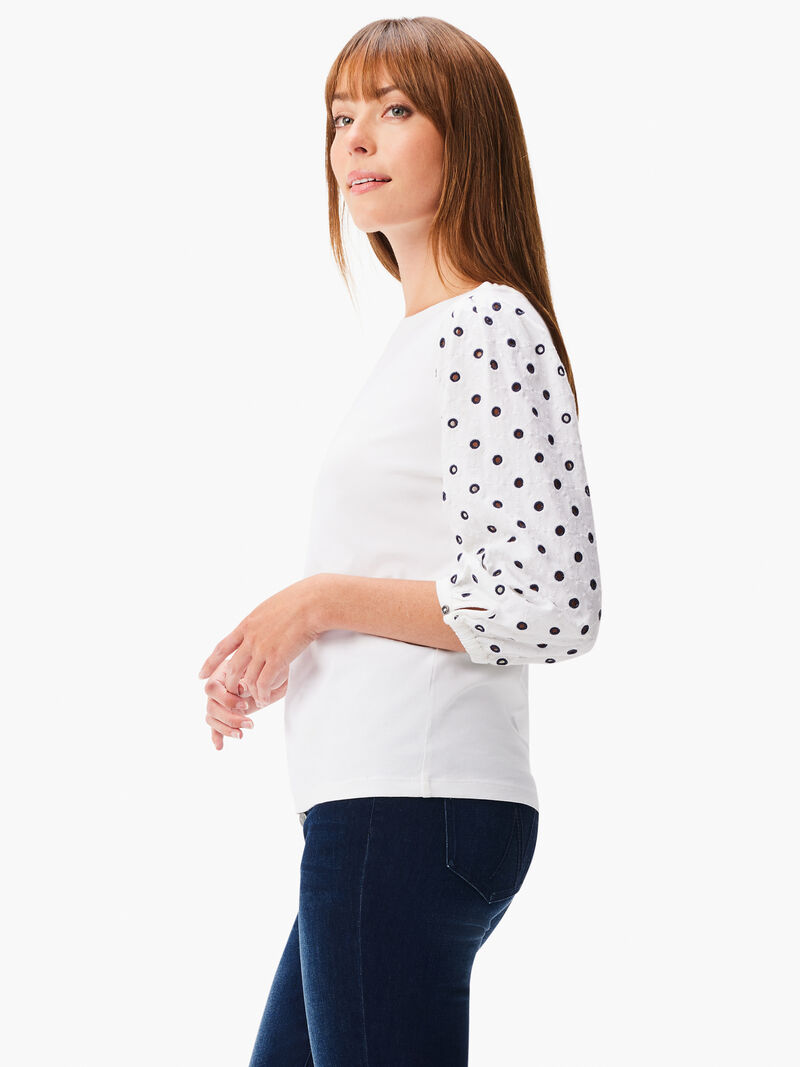 Woman Wears Eyelet Breeze Top image number 1