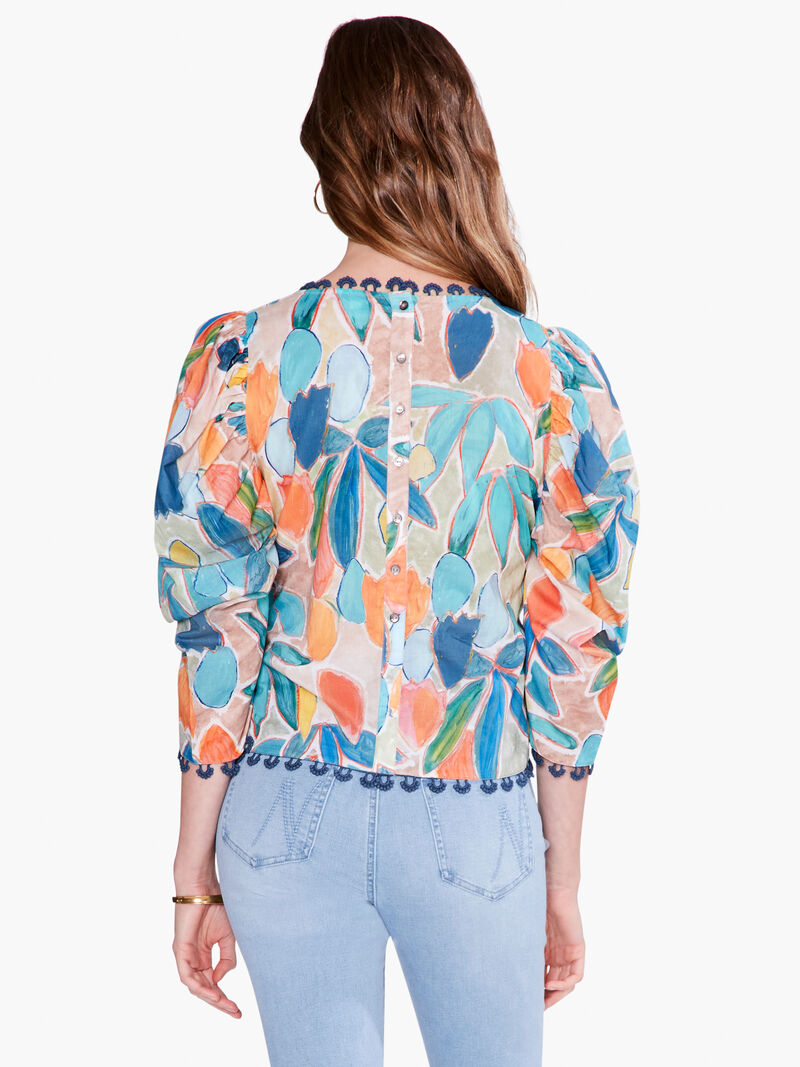Woman Wears Citrus Grove Puff Sleeve Top image number 2