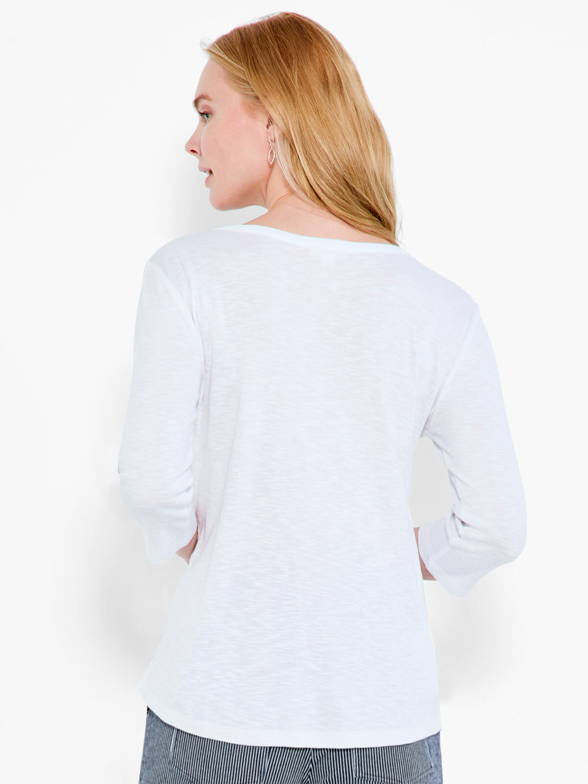 NZT 3/4 Sleeve Snap V Tee