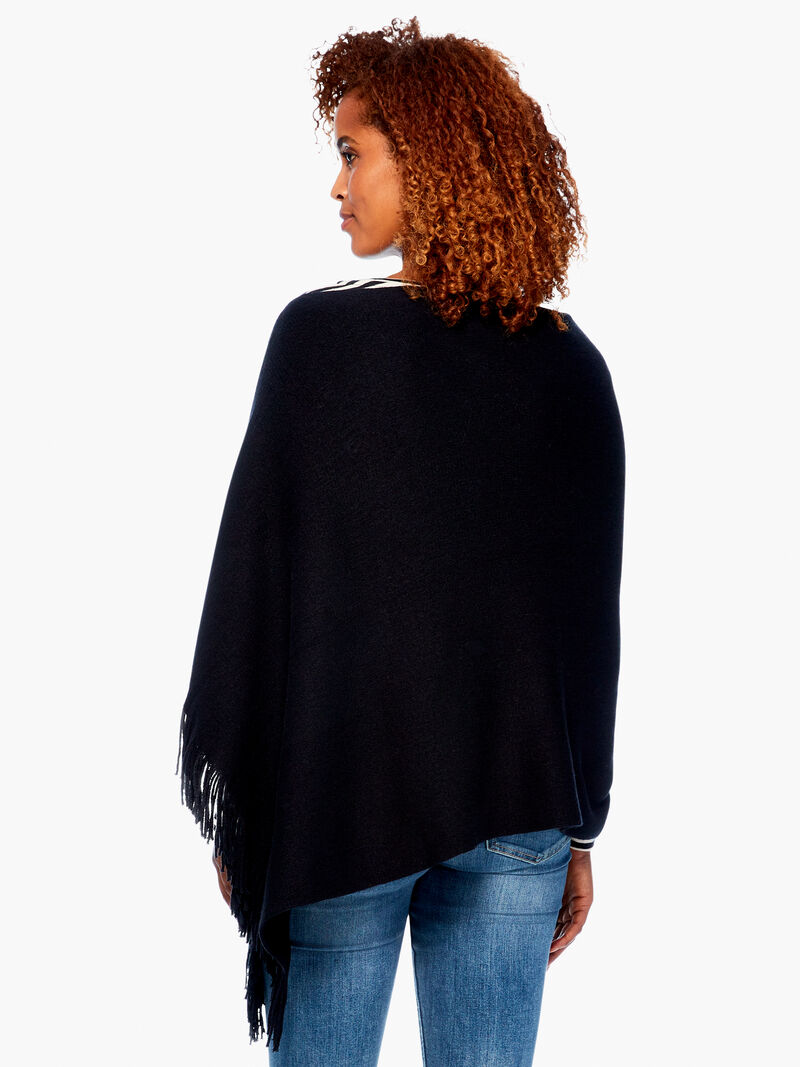 Woman Wears Echo Essentials Milk Fringe Poncho image number 2