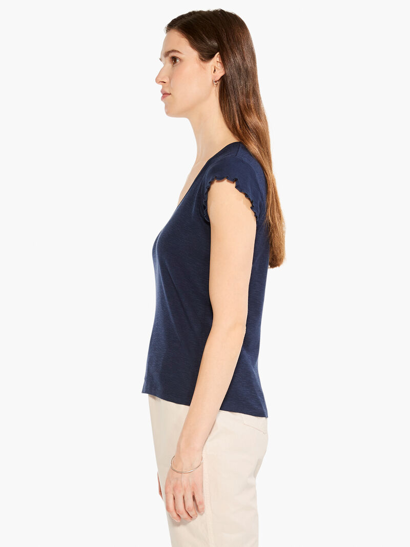 NZT Short Sleeve Scoop Lettuce Edge Tee