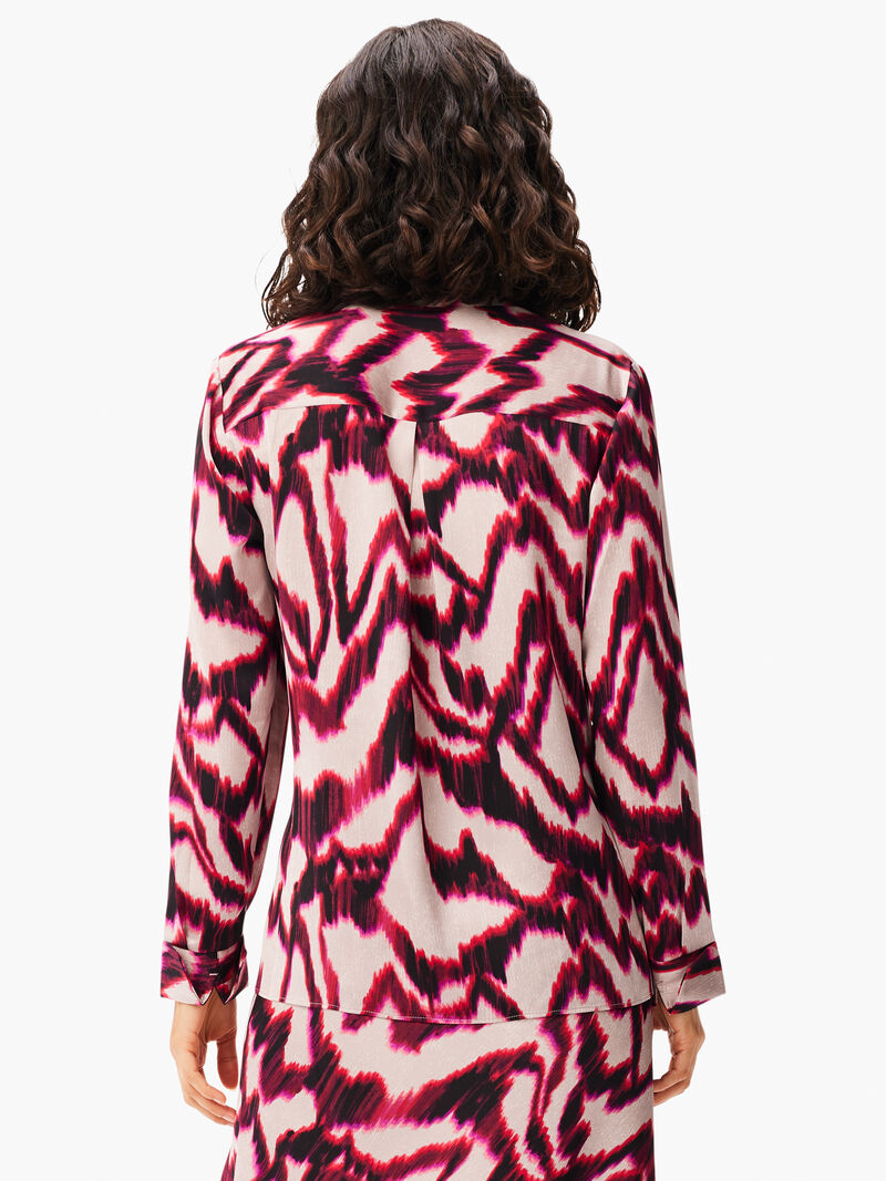 Woman Wears Blurred Ikat Shirt image number 3