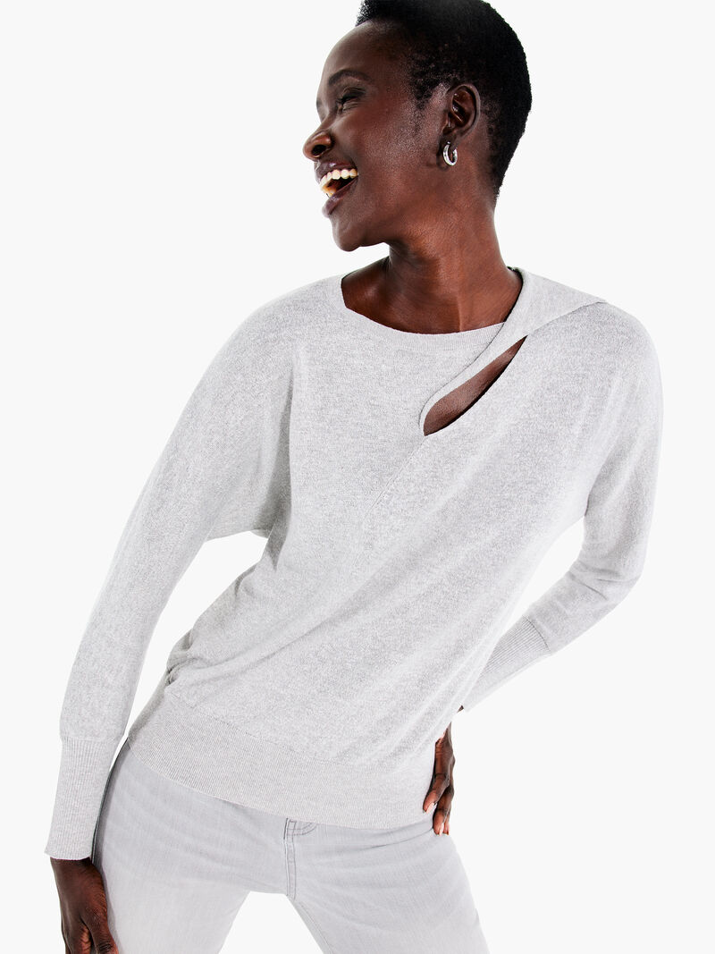 Woman Wears Soft Sleeve Twist Sweater Tee image number 4