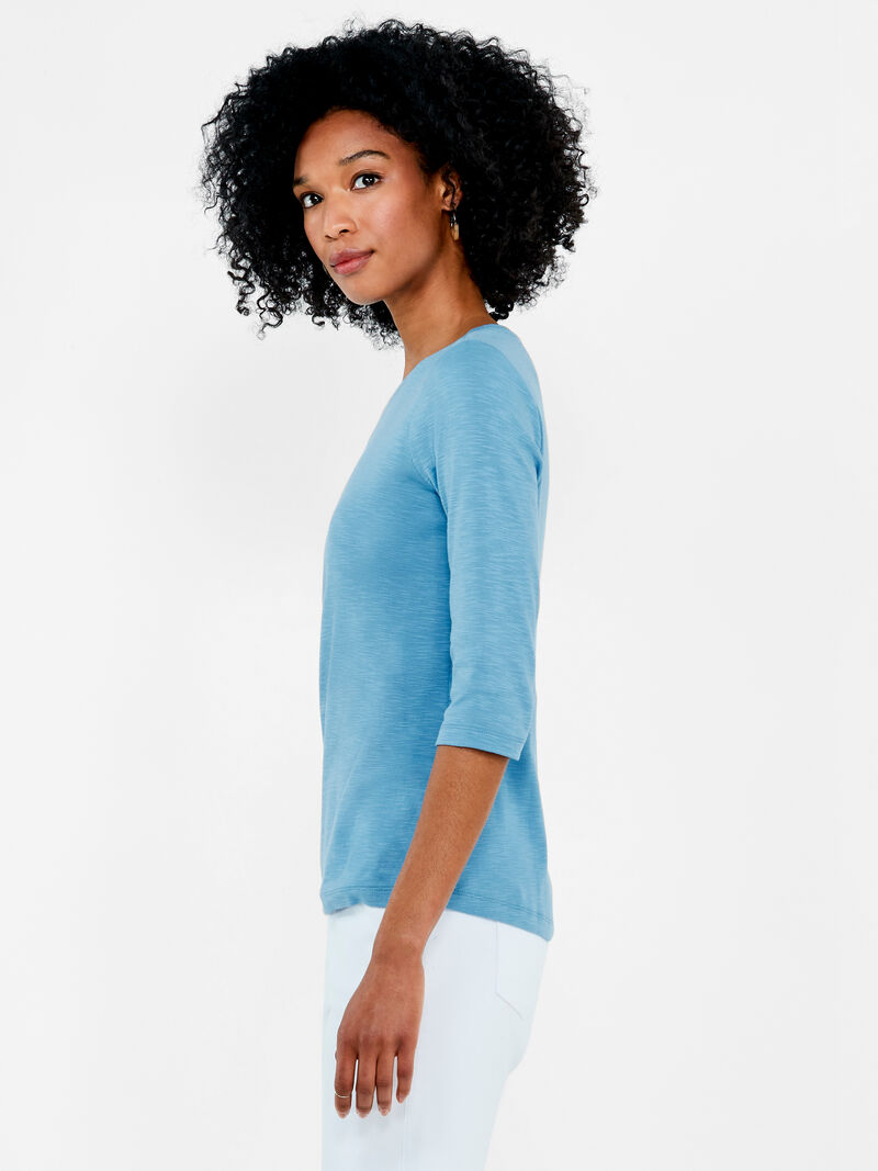 Woman Wears NZT 3/4 Sleeve Boat Tee image number 1